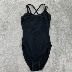 Capezio Womens Black Double Strap‎ Camisole Leotard Size Small Ballet Dance